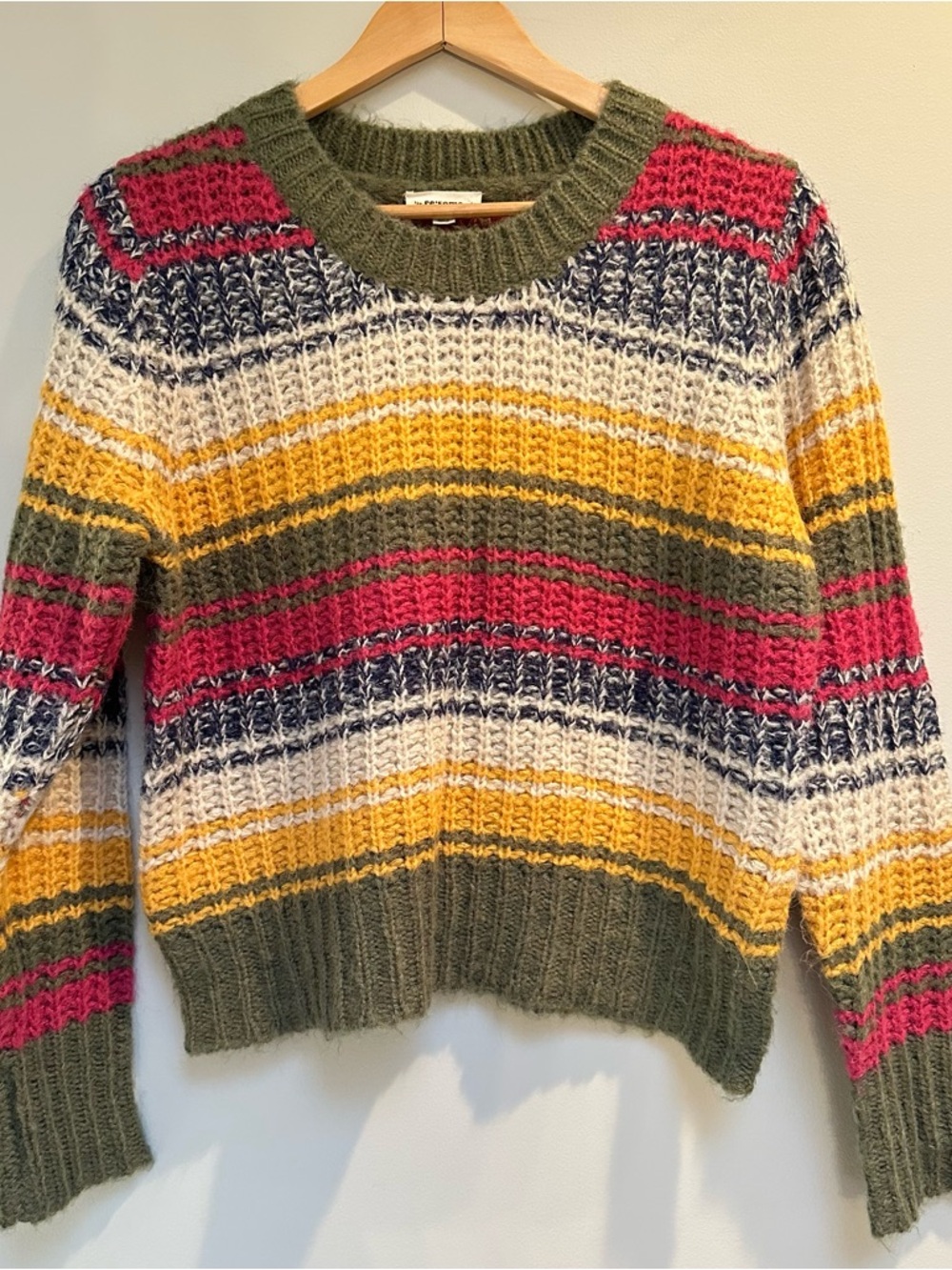 ee:some Multicolor Striped Knit Sweater Women’s Small | Colorblock Cozy Crewneck